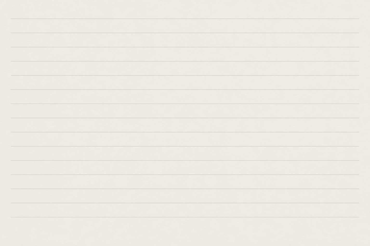 A flat sheet ruled with evenly spaced faint horizontal grey lines and nothing written on it.